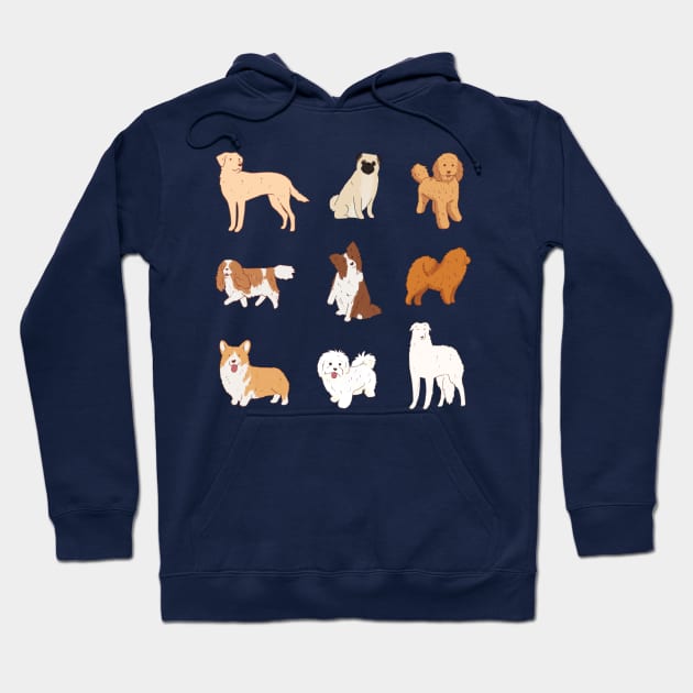 dogs pack illustration Hoodie by Mayarart